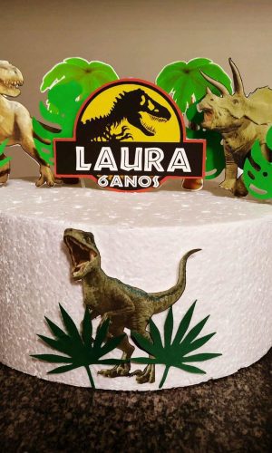 Topo de Bolo Jurassic Park