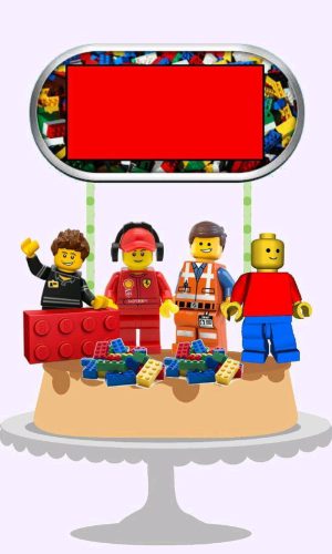 Topo de Bolo Lego + 4 Arquivos a Sua Escolha