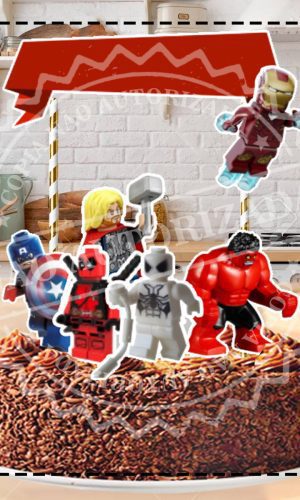 TOPO DE BOLO LEGO MARVEL - ARQUIVO DIGITAL