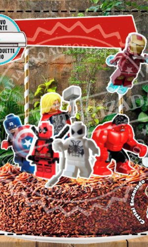 TOPO DE BOLO LEGO MARVEL - REF 2620 ARQUIVO DIGITAL