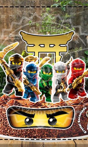 Topo de Bolo Lego Ninjago - Ref 3032 Arquivo Digital