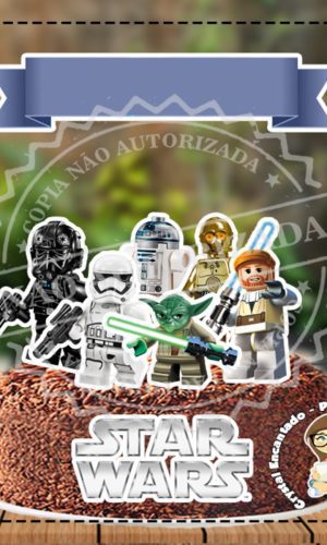Topo de Bolo Lego Star Wars - Ref 4267 Arquivo Digital