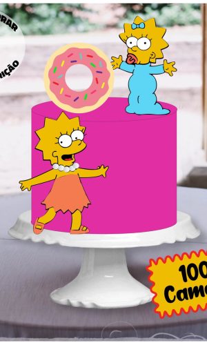 Topo de Bolo Lisa Simpson - Arquivo em Camadas