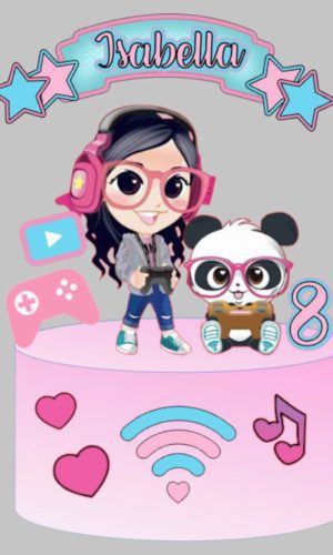 Topo de Bolo Luluca e Panda - Arquivo Digital