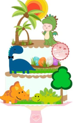 Arquivo Topo de Bolo - Menino Dinossauro