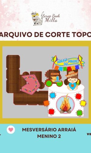 Topo de Bolo Mesversário Arraia Menino 2 Arquivo de Corte