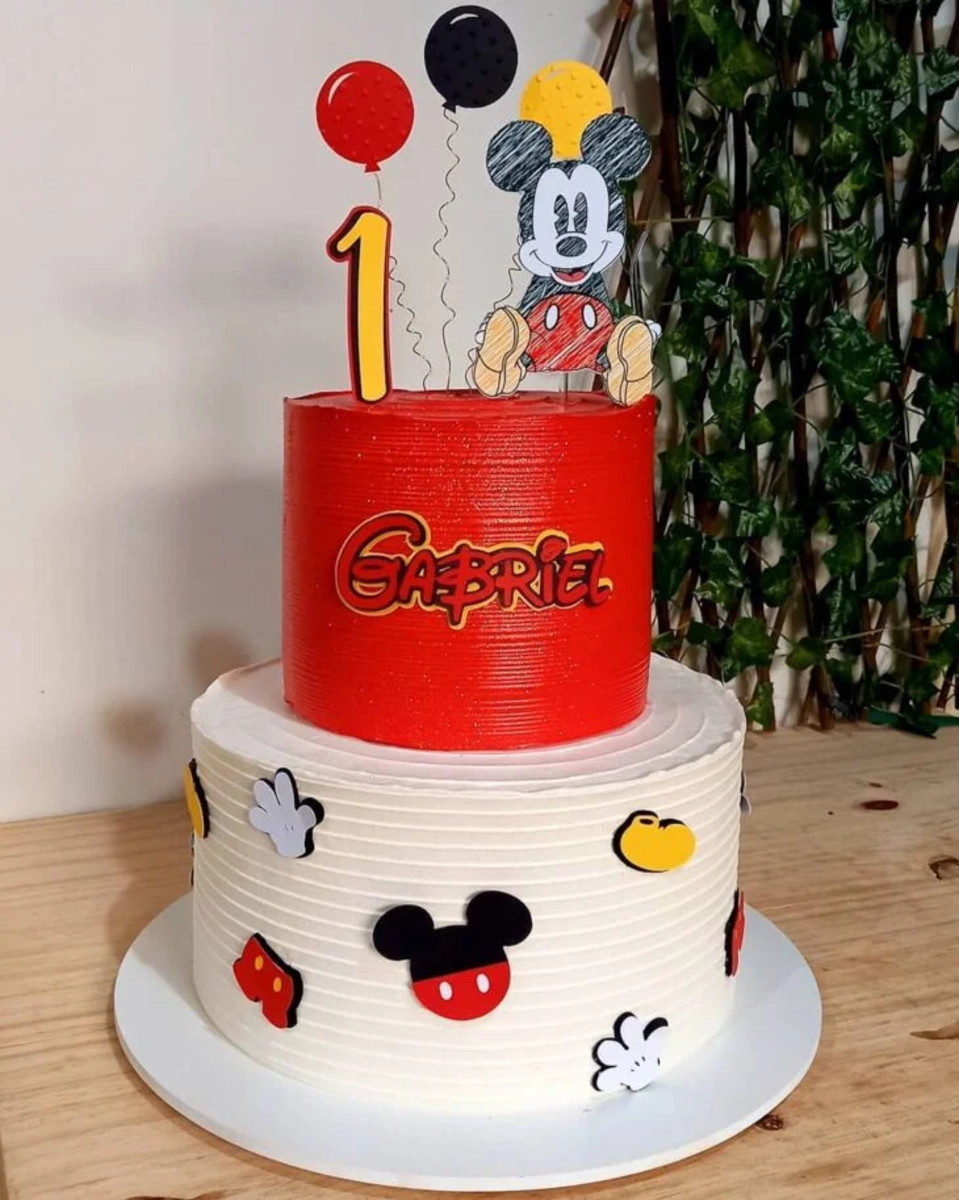 Topo de Bolo Mickey Aquarelado (arquivo Digital) - Imagem 2