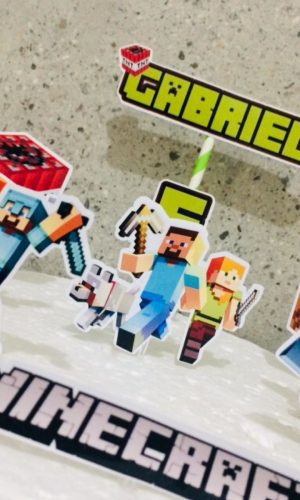 Topo de Bolo Minecraft (arquivo de Corte) 4 Por 10,00