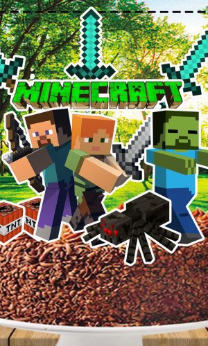 TOPO DE BOLO MINECRAFT - ARQUIVO DIGITAL
