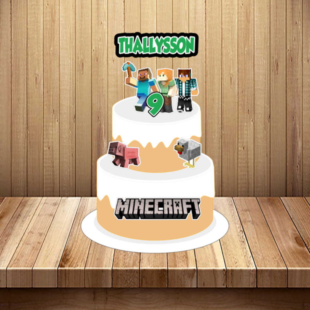 Topo de Bolo Minecraft - Arquivo Digital