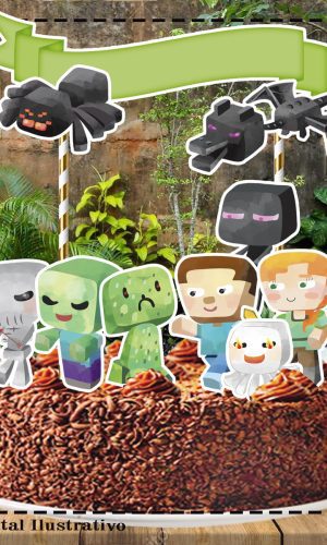 TOPO DE BOLO MINECRAFT - ARQUIVO DIGITAL