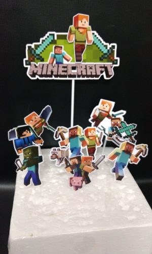 Topo de bolo Minecraft - arquivo digital