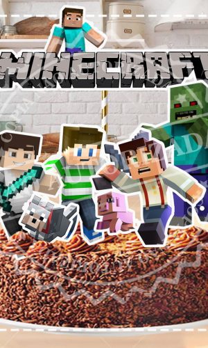 TOPO DE BOLO MINECRAFT - ARQUIVO DIGITAL