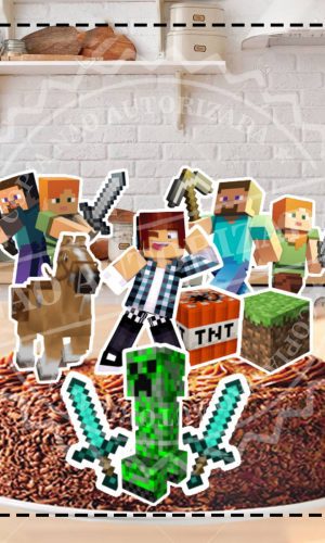 TOPO DE BOLO MINECRAFT - ARQUIVO DIGITAL
