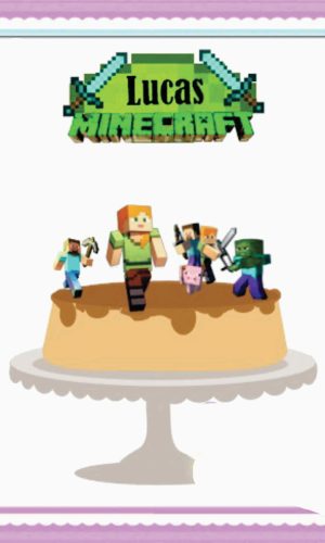 TOPO DE BOLO MINECRAFT - ARQUIVO E CORTE SILHOUETTE