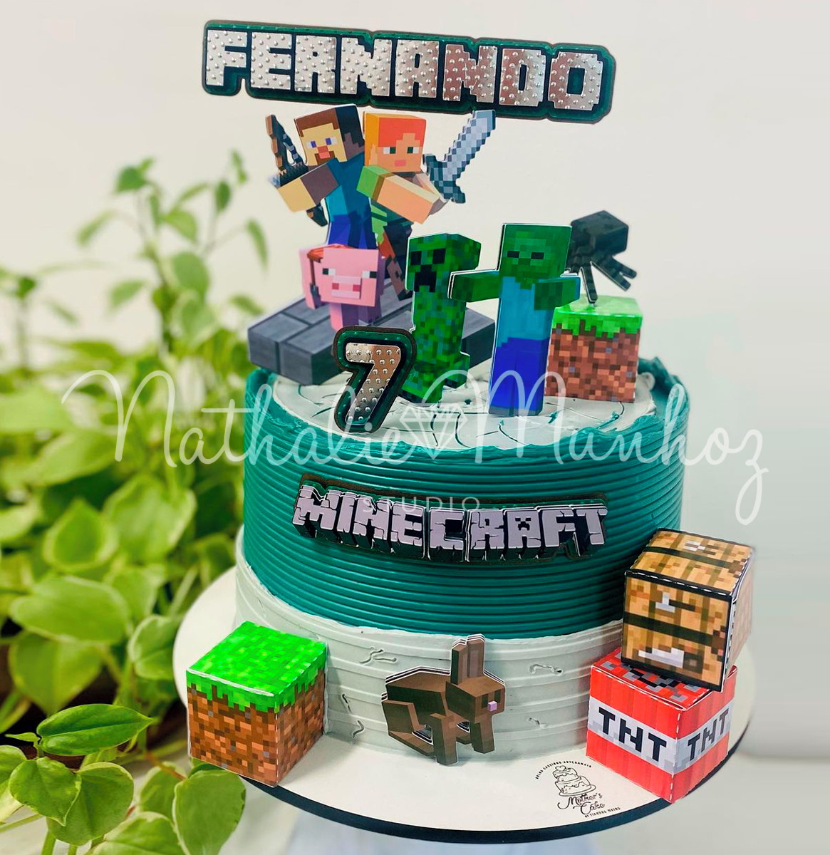 Topo de Bolo - Minecraft com Caixinhas - Arquivo de Corte - Imagem 2