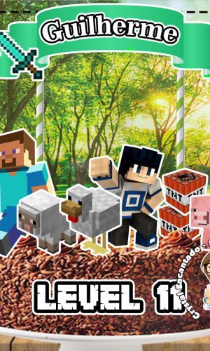 Topo de Bolo Minecraft - Ref 0500 Arquivo Digital
