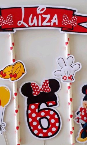 Topo de Bolo Minnie