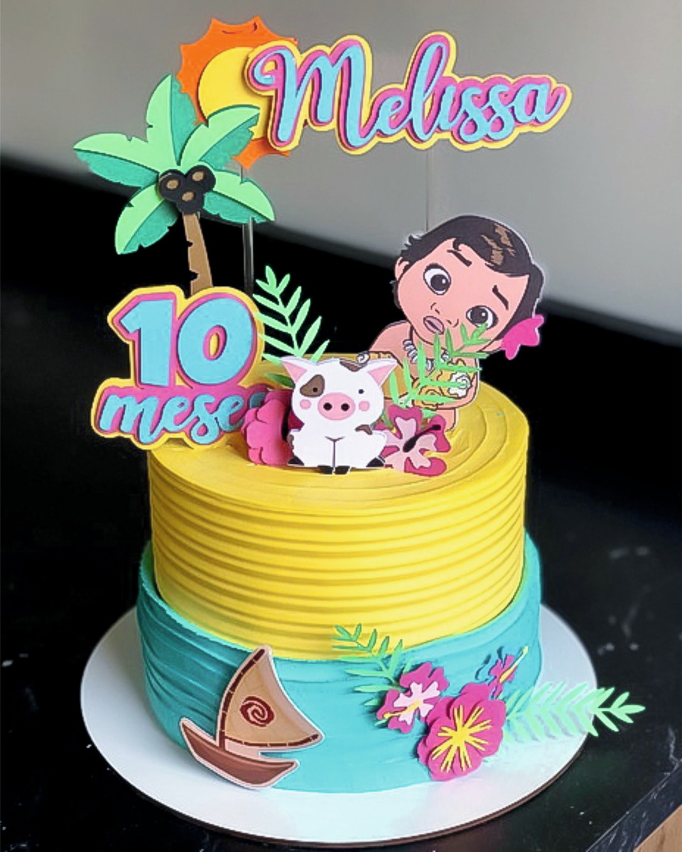 Topo De Bolo Moana Baby - Arquivo Digital