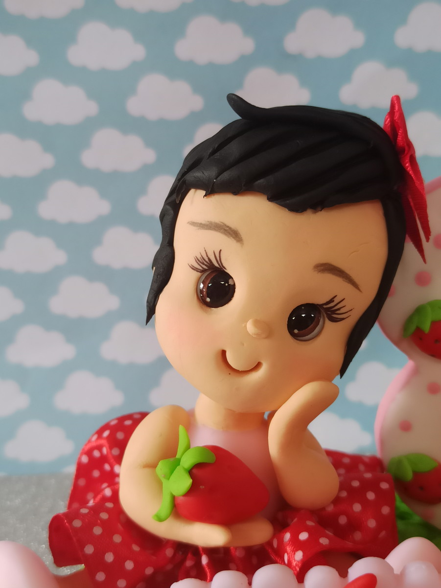 Topo de bolo Moranguinho baby - Imagem 4