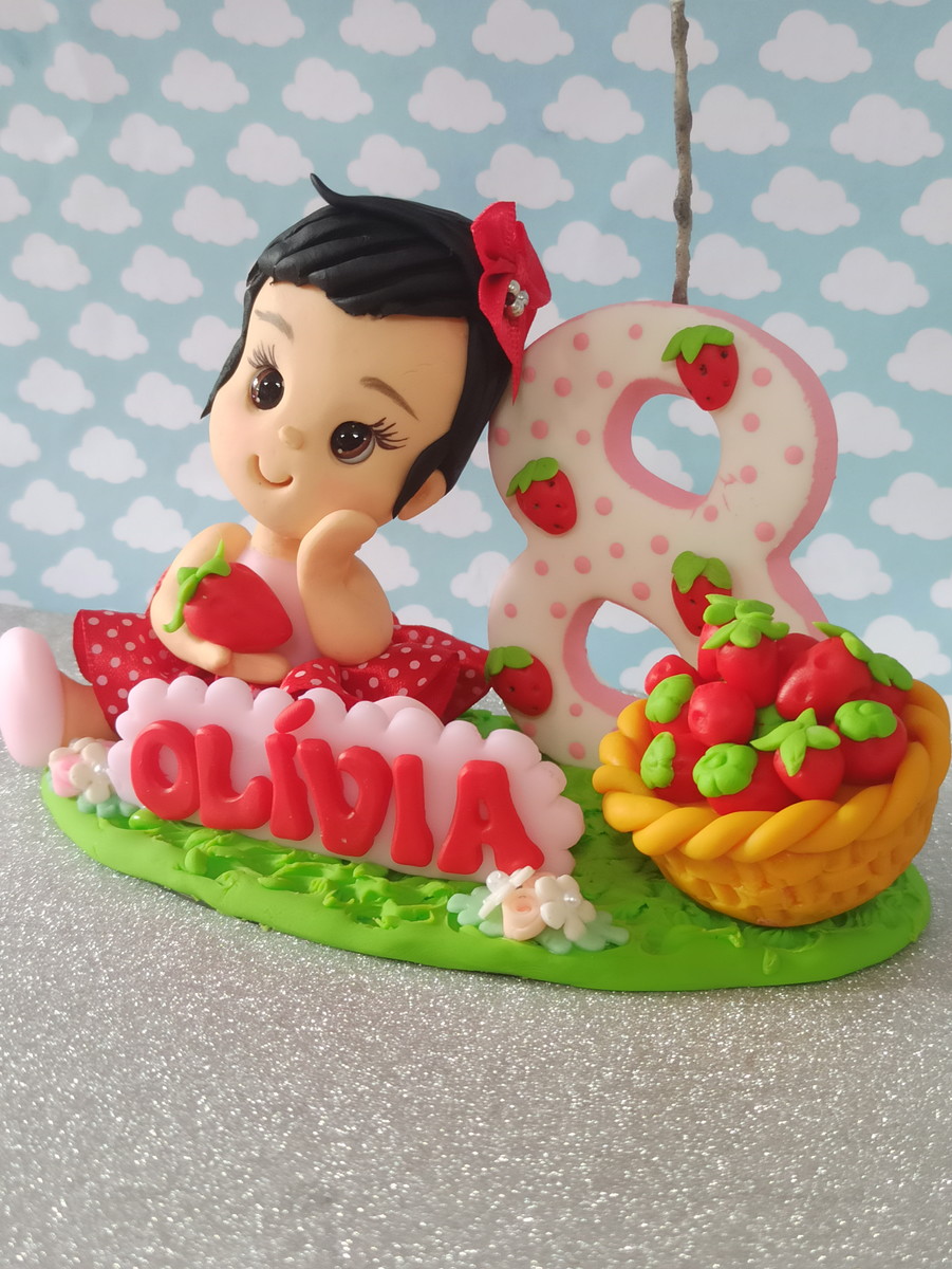 Topo de bolo Moranguinho baby - Imagem 3