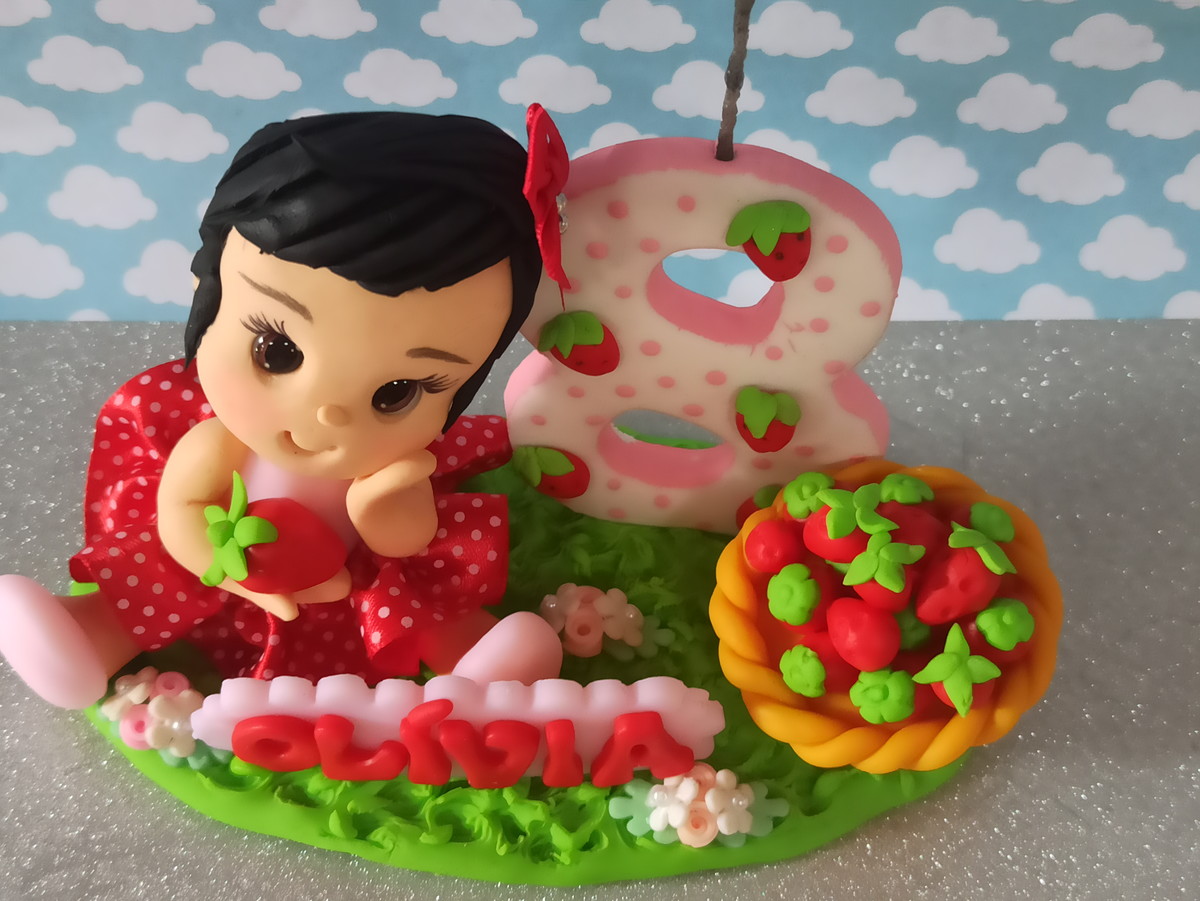 Topo de bolo Moranguinho baby - Imagem 2