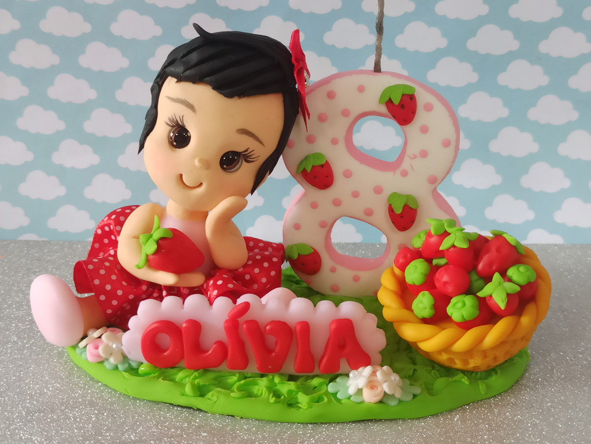 Topo de bolo Moranguinho baby - Imagem 5