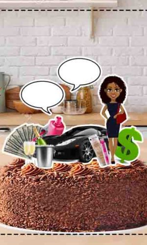 TOPO DE BOLO MULHER COMPRAS - ARQUIVO DIGITAL