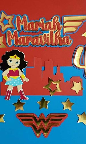 Topo de Bolo Mulher Maravilha [ Arquivo de Corte]