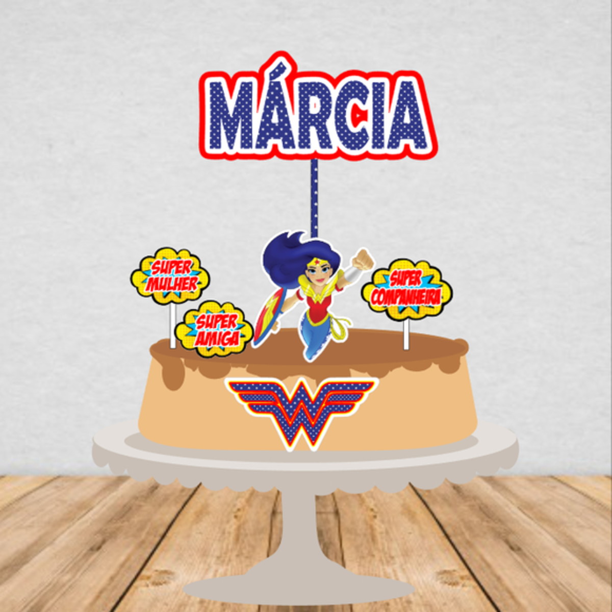 Topo de Bolo Mulher Maravilha - Arquivo Digital