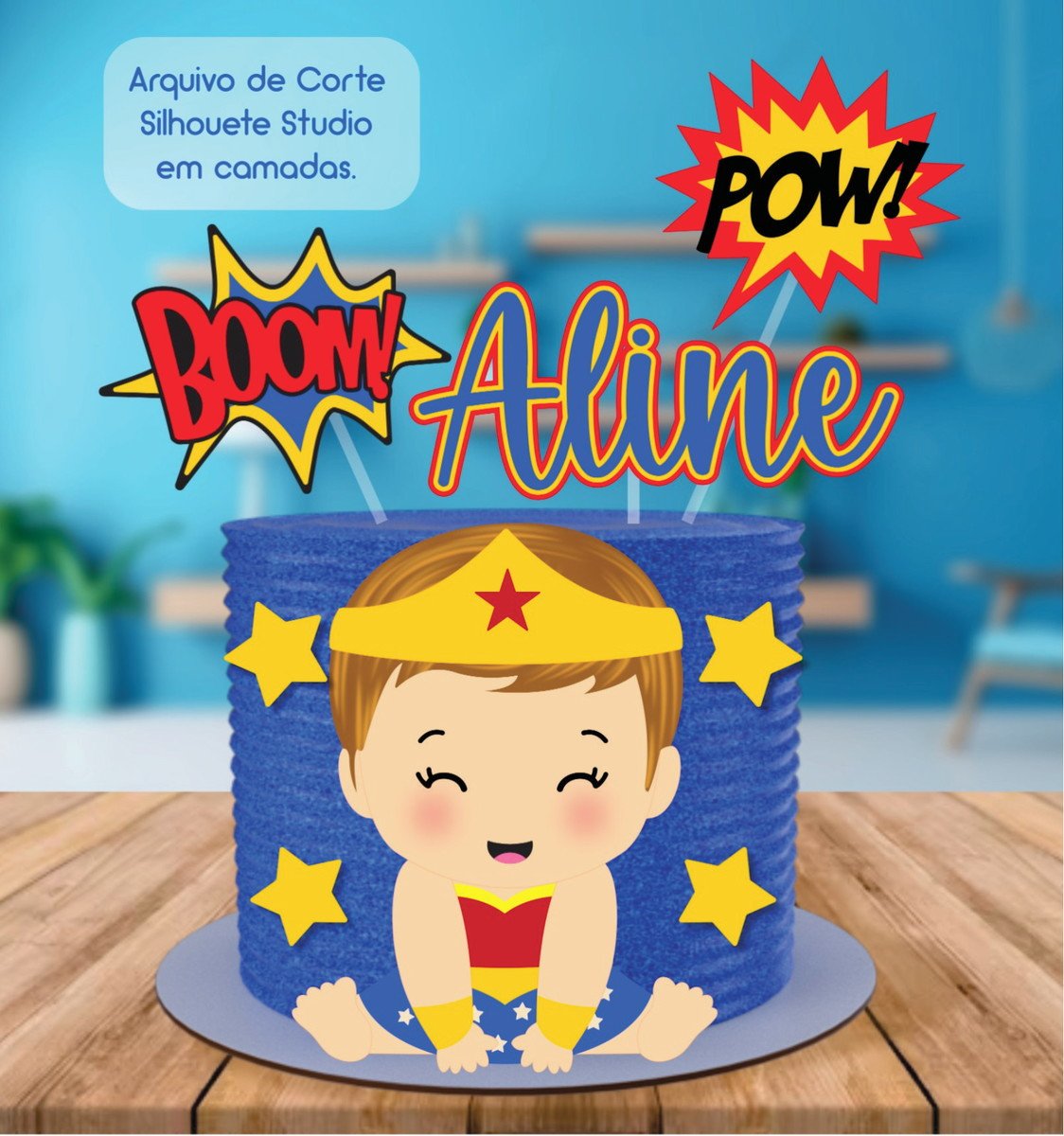 Topo de Bolo Mulher Maravilha Baby