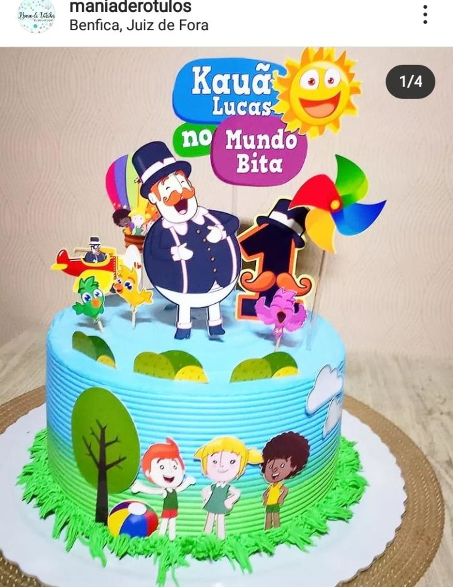 Topo de Bolo Mundo Bita