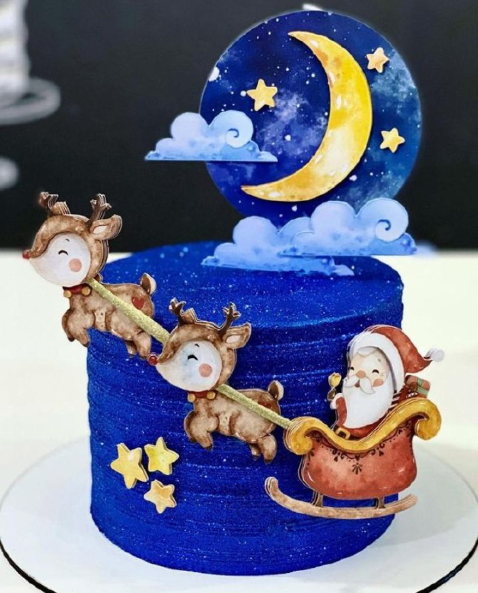 Topo de Bolo Natal Aquarela + 4 Arquivos a Sua Escolha