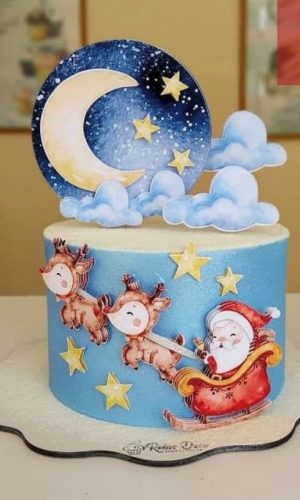 Arquivo de Corte -topo de Bolo Natal Aquarela