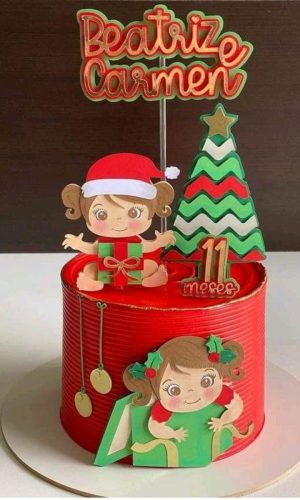Topo natal menina presentes + 4 ARQUIVOS A SUA ESCOLHA