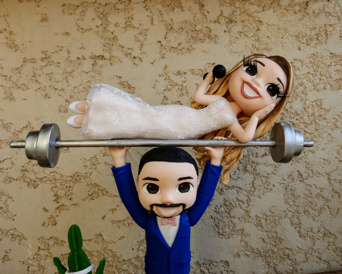 Topo De Bolo Noivinhos Crossfit - Imagem 2