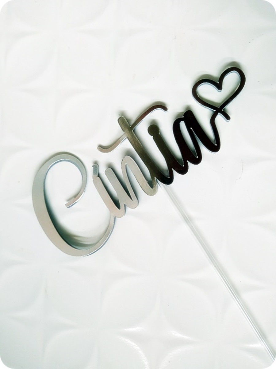 Topo de Bolo Nome com Glifo - Imagem 2