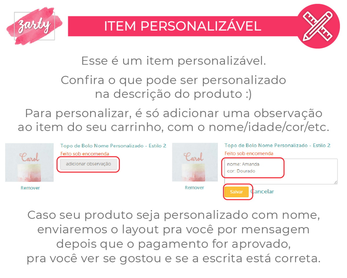 Topo de Bolo Nome Personalizado - Estilo Assinatura - Imagem 5