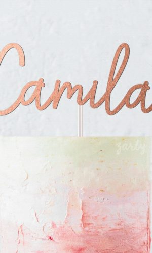 Topo de Bolo Nome Personalizado - Estilo Assinatura