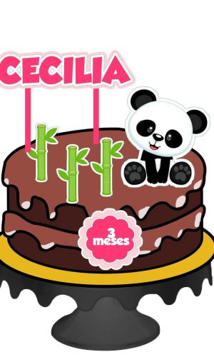 Topo de Bolo Panda Cute