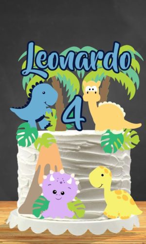 Topo de bolo para imprimir Dinossauro Baby Arquivo de Corte