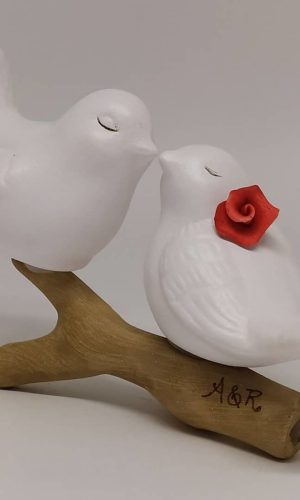 Topo de Bolo Passarinhos, Pombinhos para Casamento