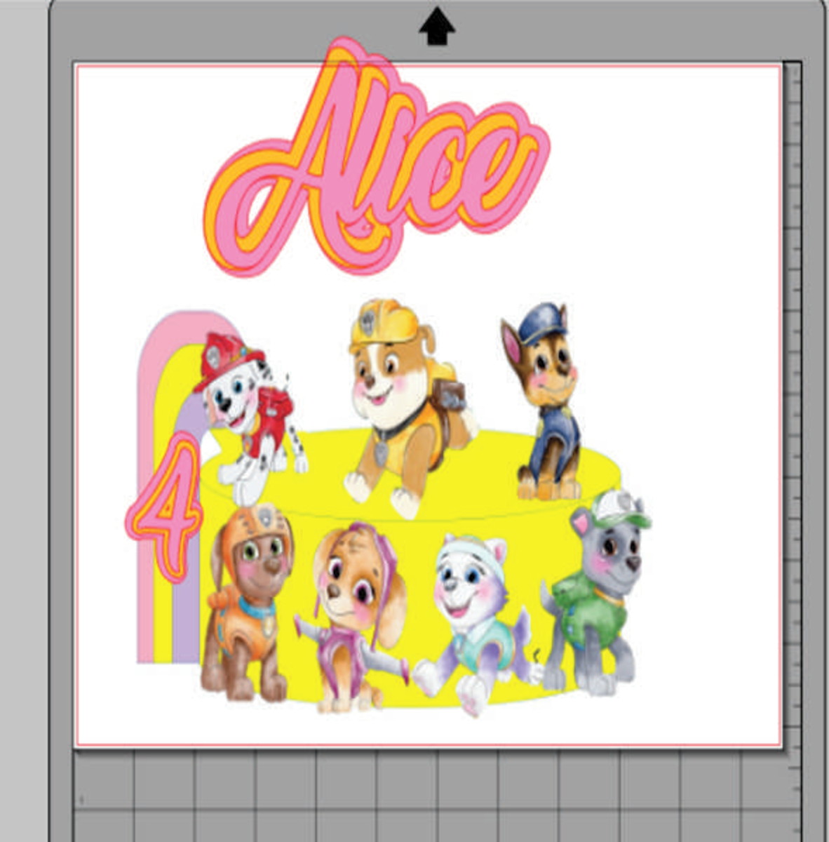 Topo de Bolo Patrulha Canina Aquarela Arquivo Digital
