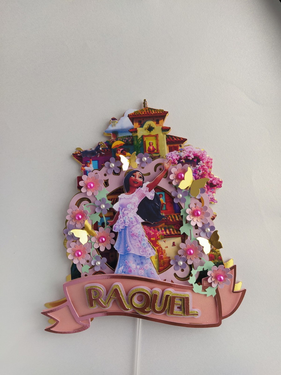 Topo De Bolo Personalizado Encanto Isabela - Imagem 2