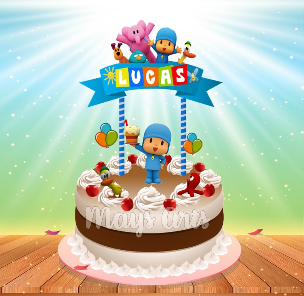 Topo de Bolo Pocoyo