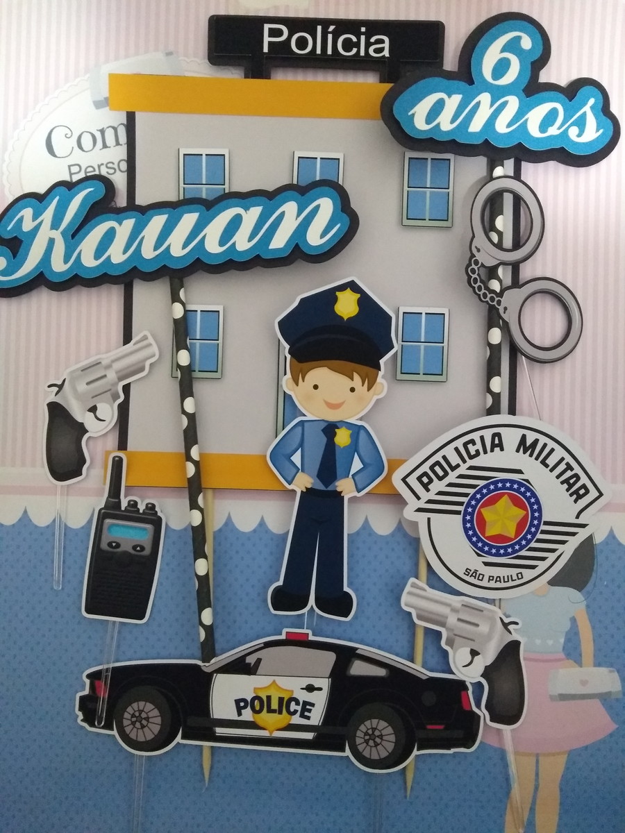 Topo de Bolo Policia - Imagem 2