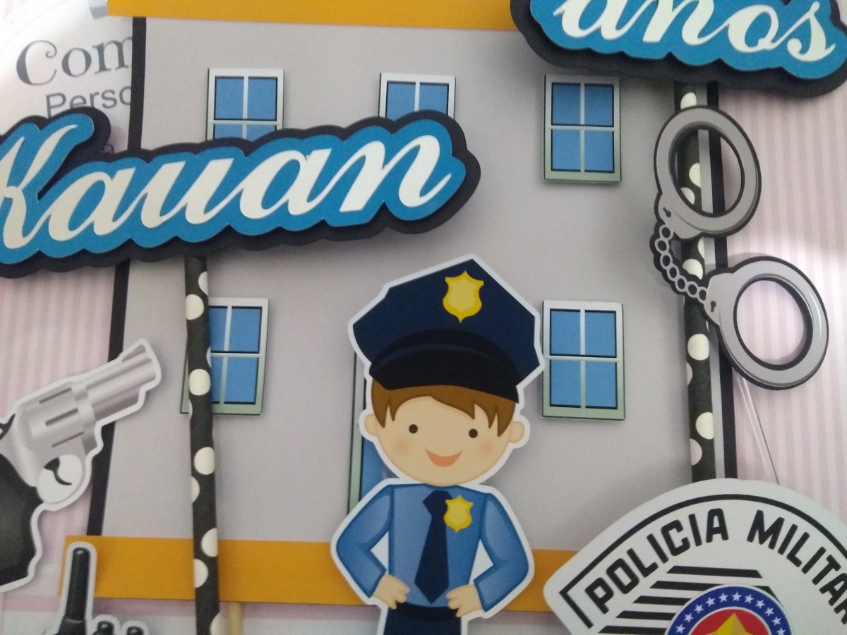 Topo de Bolo Policia - Imagem 4