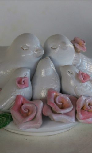Topo De Bolo Pombinhos De Casamento Com Filhote Topo Família
