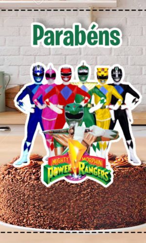 Topo de Bolo Power Rangers 4864 - Arquivo Digital