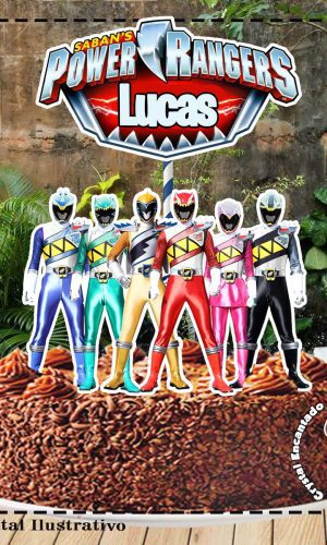 Topo de Bolo Power Rangers Dino Charge -4764 Arquivo Digital